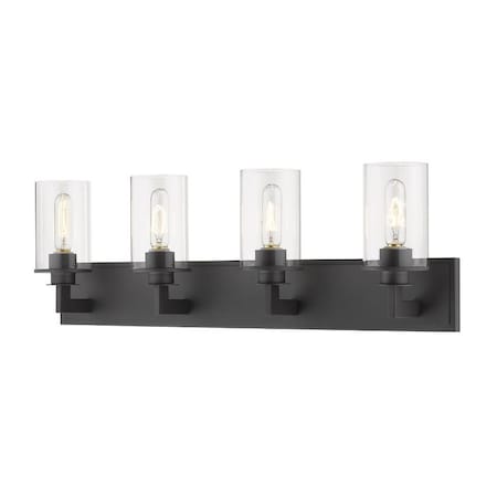 Z-Lite Savannah 4 Light Vanity, Bronze & Clear 462-4V-BRZ